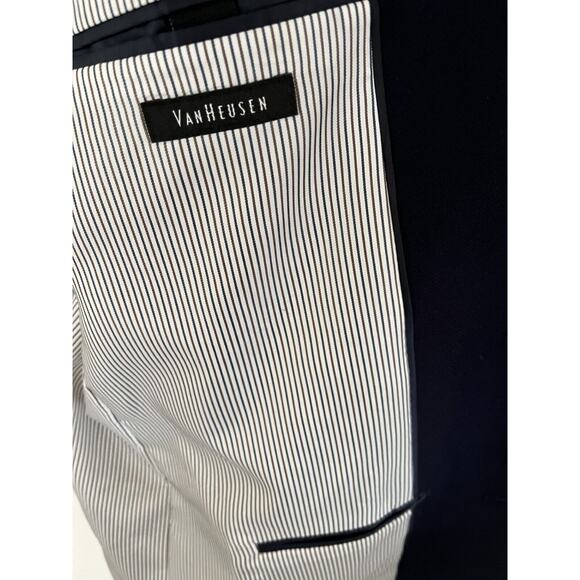 Van Husen Mens Blazer L Navy 2-Button Lined NWOT Career Occasion Casual - Picture 4 of 9